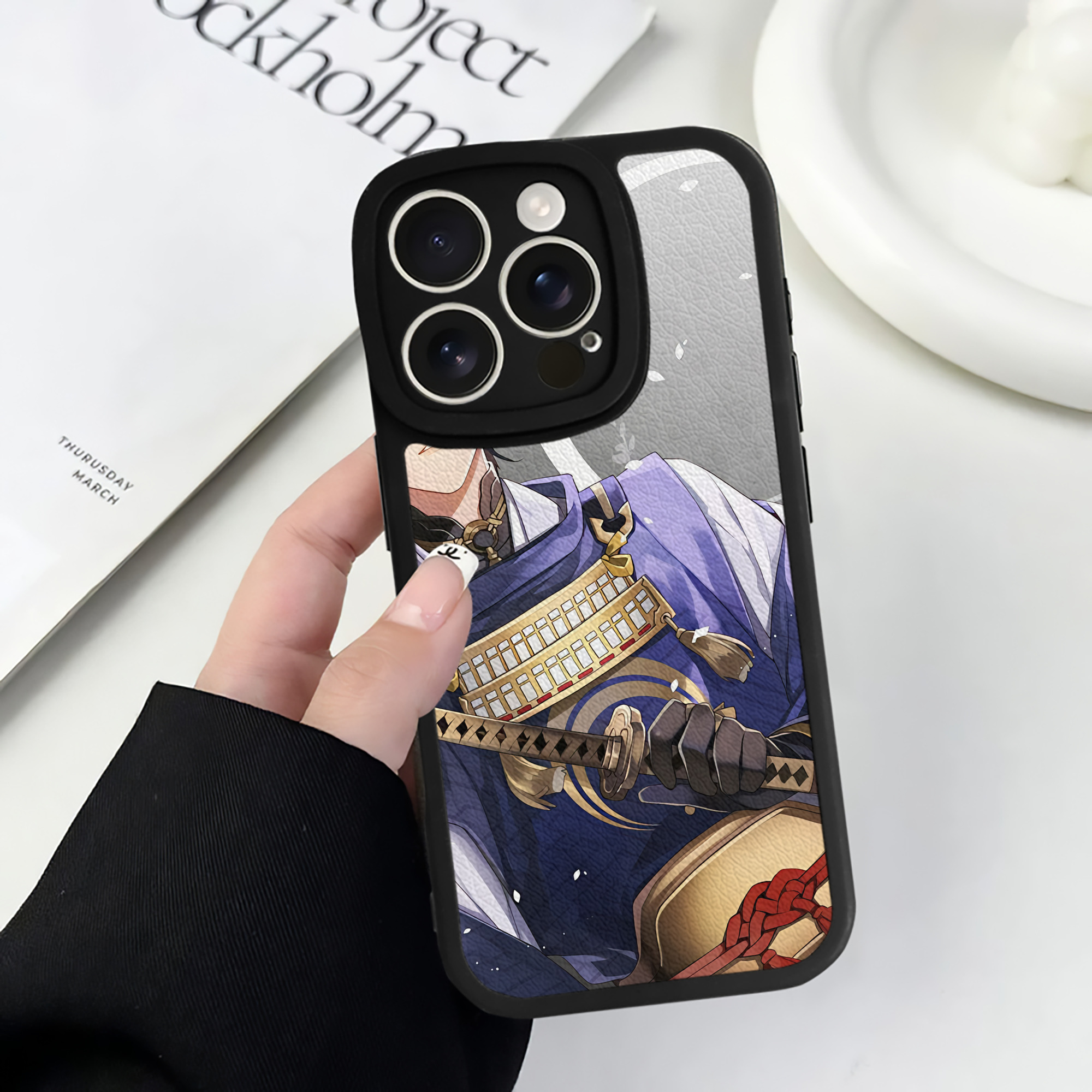 （画像用） 刀剣乱舞 Touken Ranbu 【iPhone 16シリーズ対応】シリコンスマホケース（レザー調） 材質：シリコン